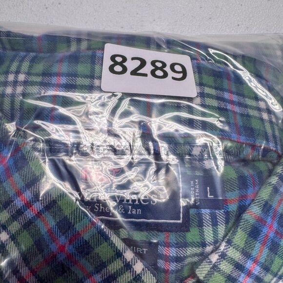 Vineyard Vines Shirt Mens Large Blue Plaid Slim Fit Whale Button Down Flannel - Picture 13 of 13